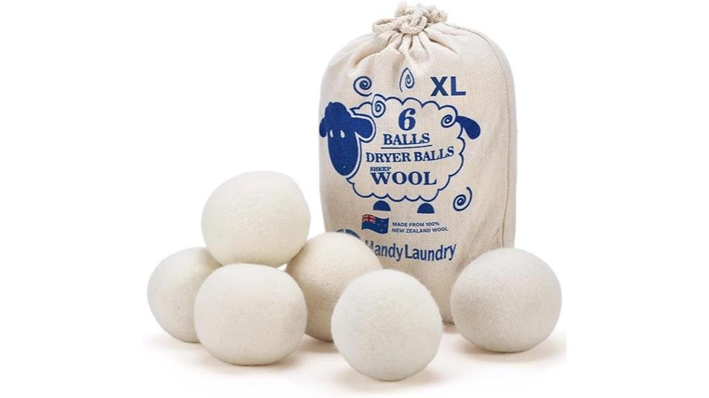 six wool dryer balls