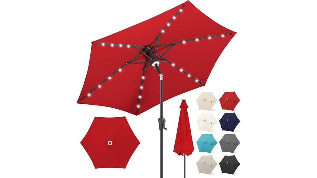 solar led patio umbrella