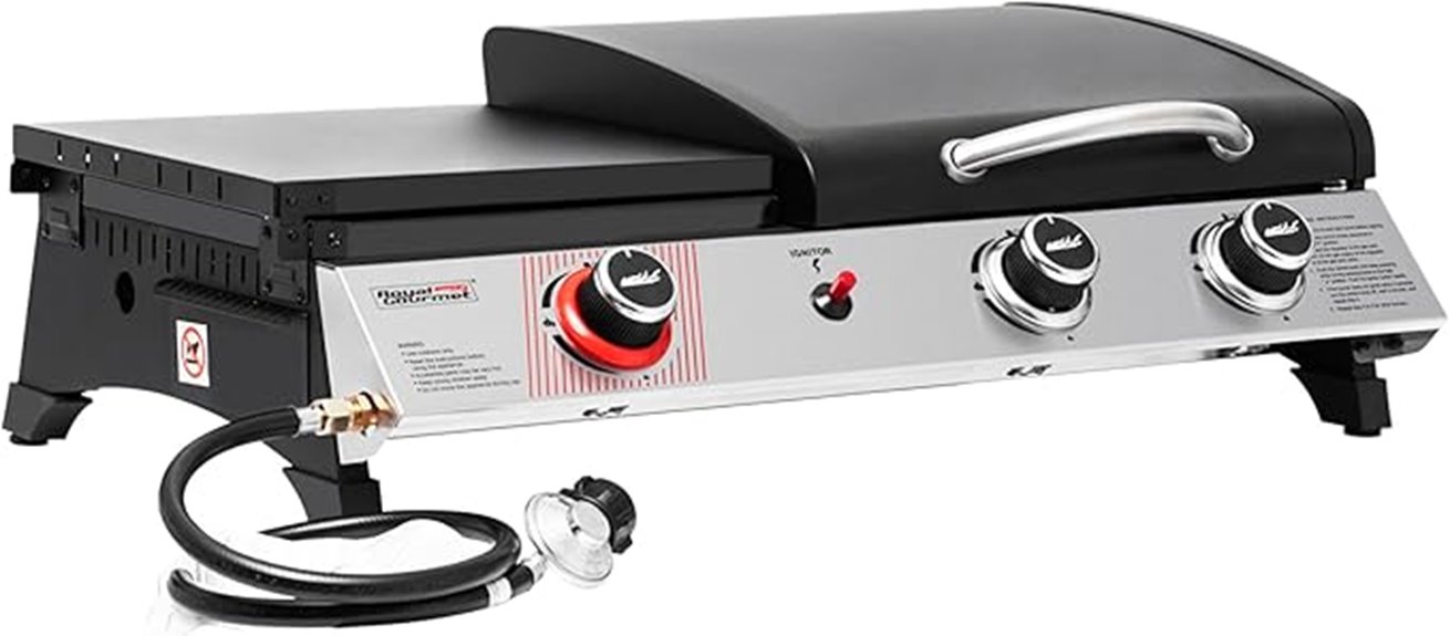 three burner grill combo