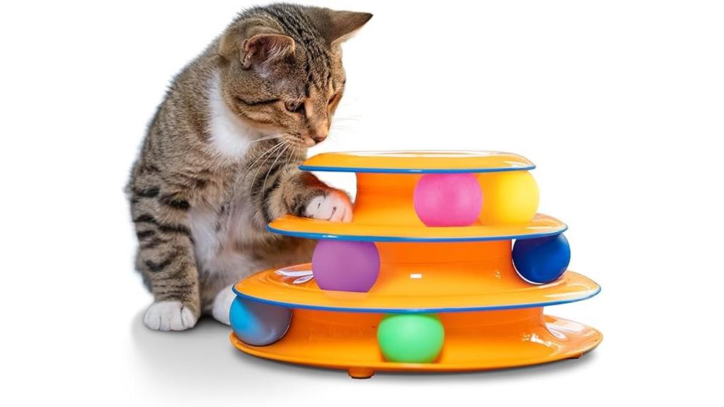 three level cat track toy