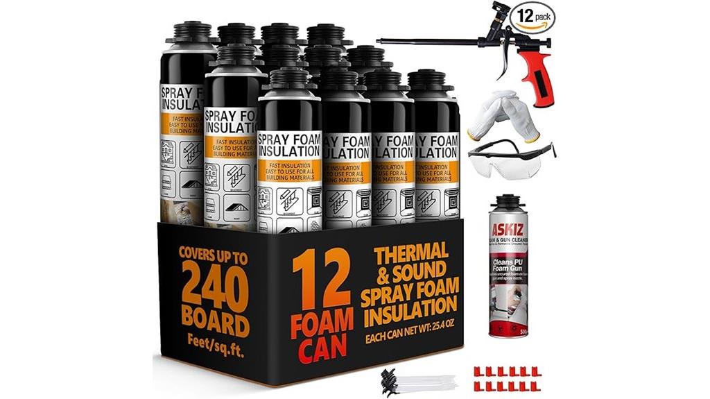 twelve pack spray foam