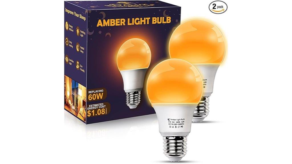 two amber night bulbs