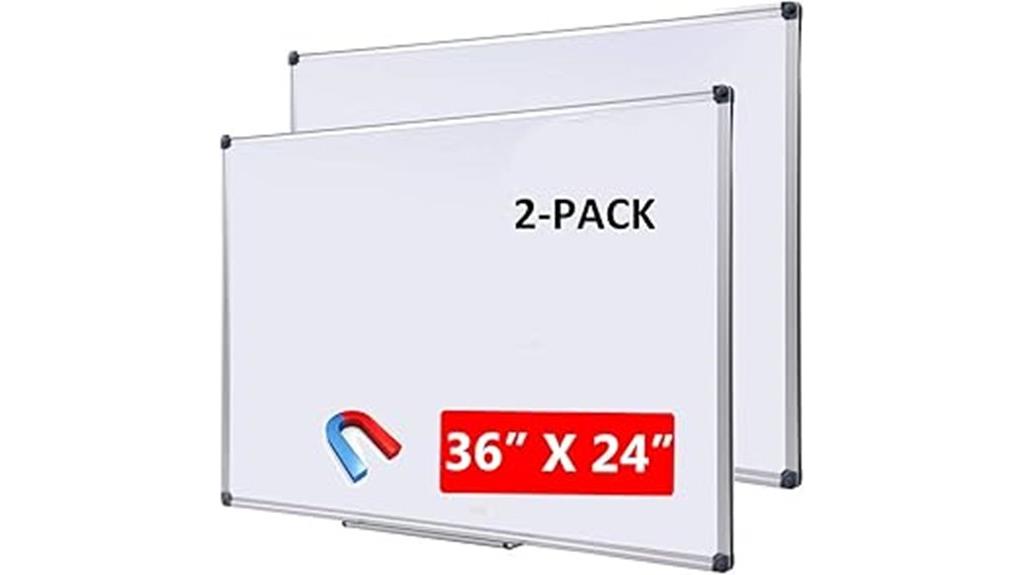 two magnetic whiteboards