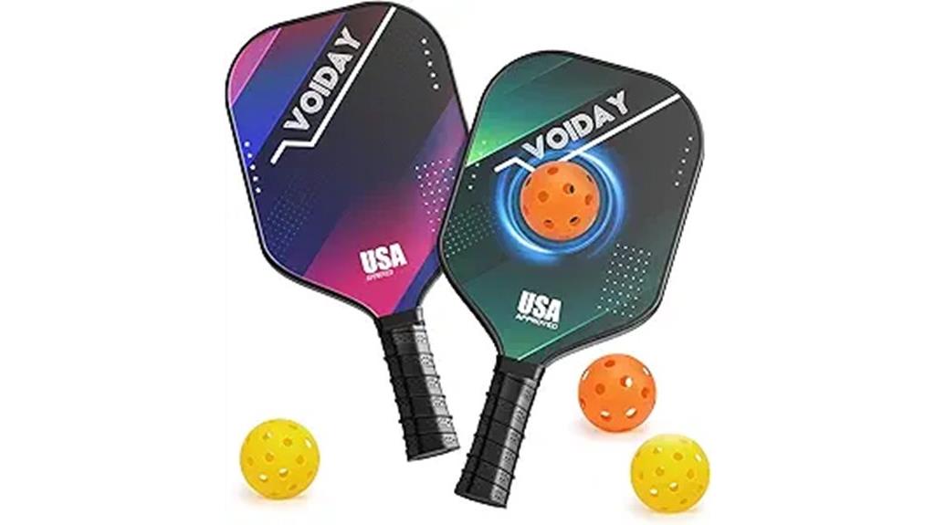 two paddles and balls