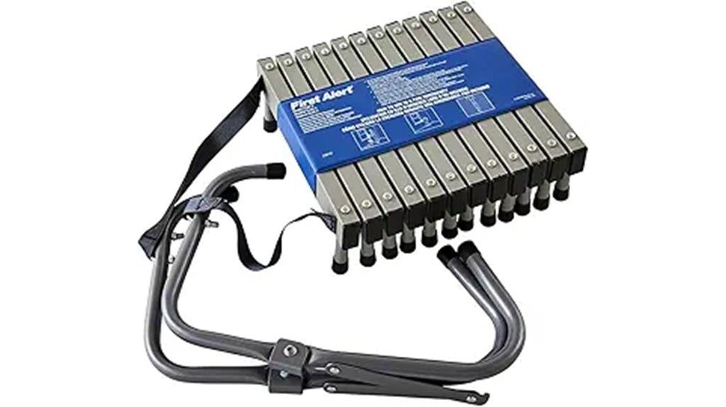two story steel fire ladder