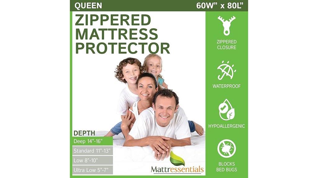 waterproof zippered mattress cover