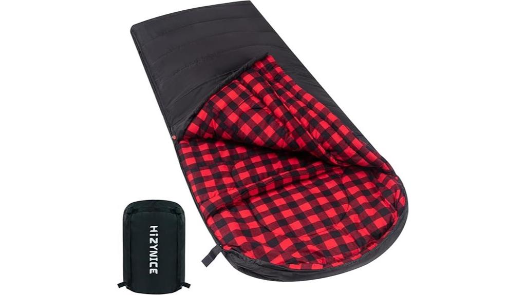 zero degree cotton flannel sleeping bag