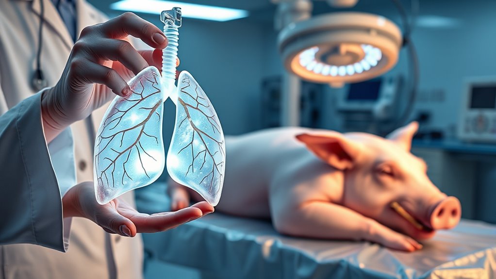 lab grown lungs transplanted pigs