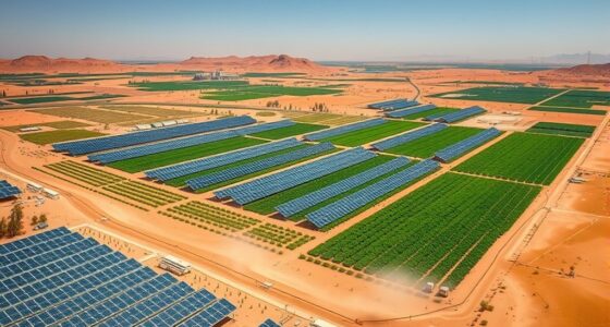 solar powered desert farmland