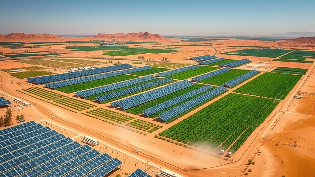 solar powered desert farmland