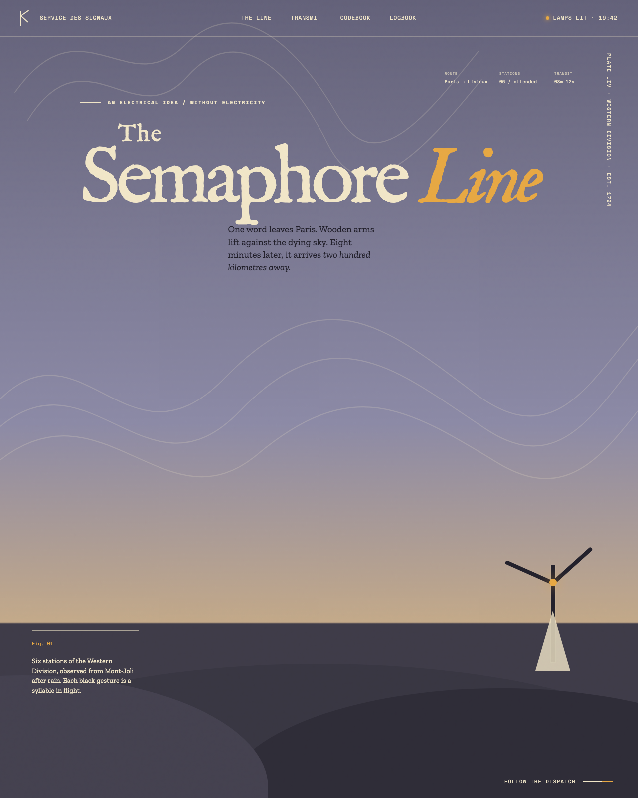 Live view of The Semaphore Line — Dispatches Across the Dusk