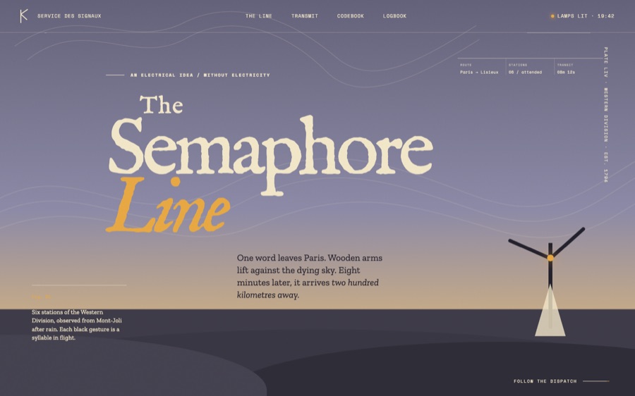 The Semaphore Line — Dispatches Across the Dusk — Mechanized SVG Interaction